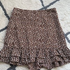 Aqua cheetah print mini skirt